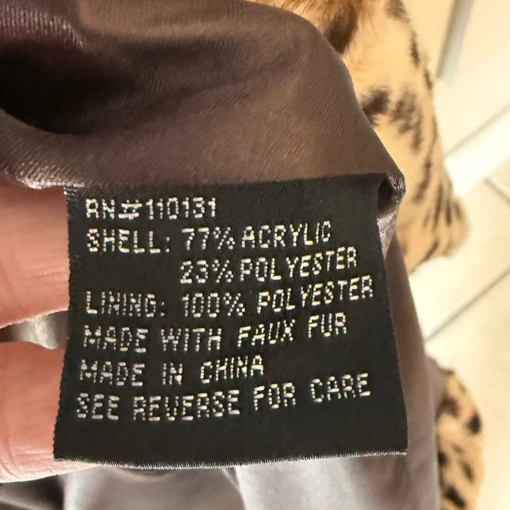 Incognita Leopard Animal Print Spotted Jacket Faux Fur Vtg 50's Style Coat